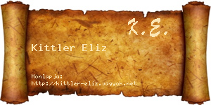 Kittler Eliz névjegykártya